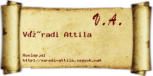Váradi Attila névjegykártya